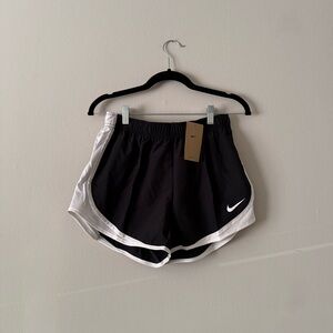 Nike Women's Black and White Athletic Shorts